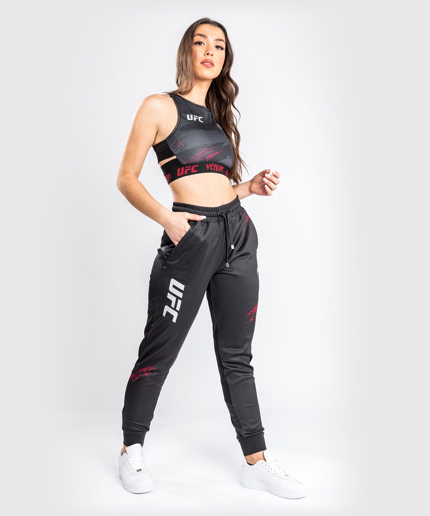 UFC Venum AUTHENTIC FIGHT WEEK 2.0 Melegítőnadrág, Fekete/Piros