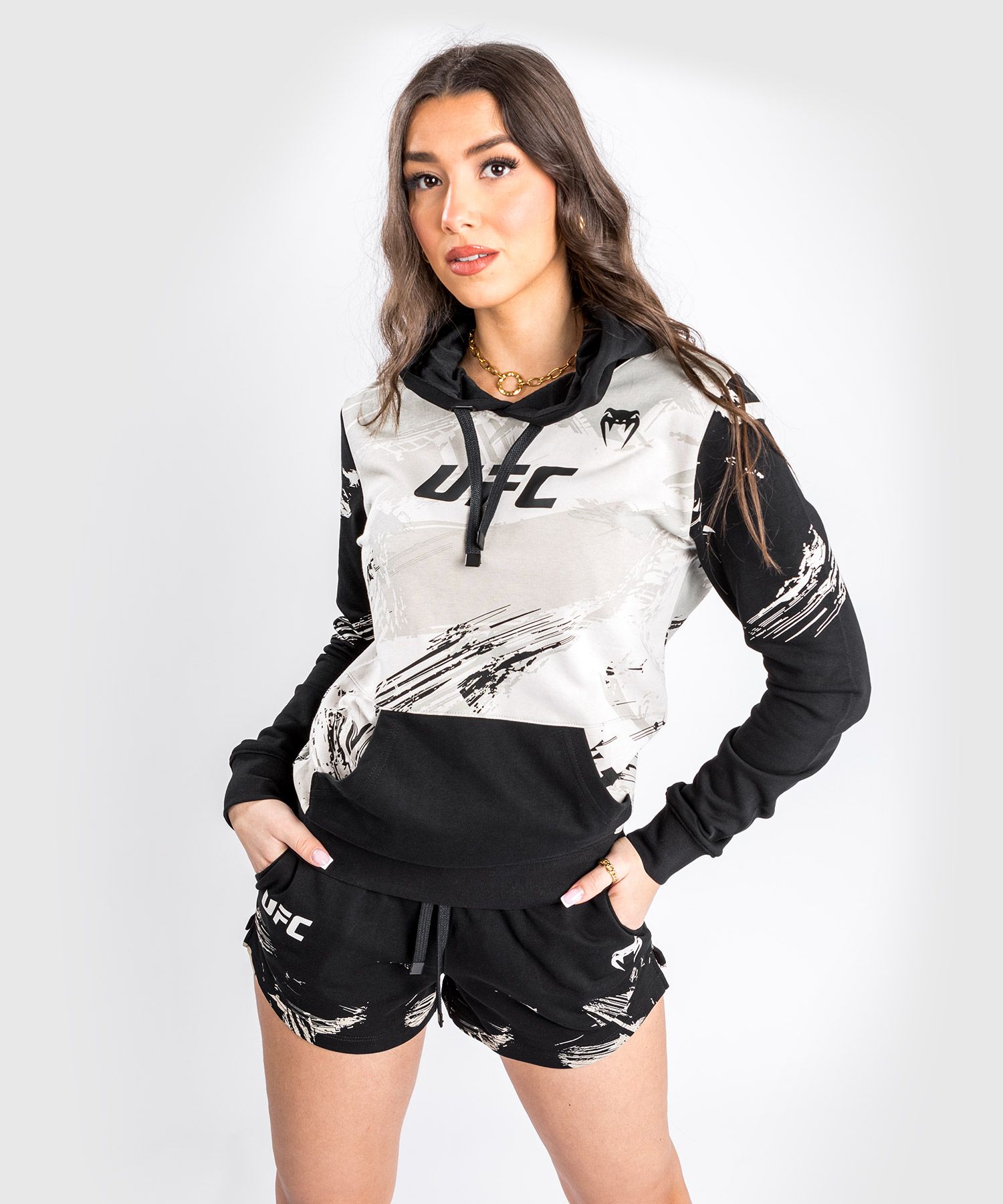 UFC Venum AUTHENTIC FIGHT WEEK 2.0 Pulóver, Homok/Fekete