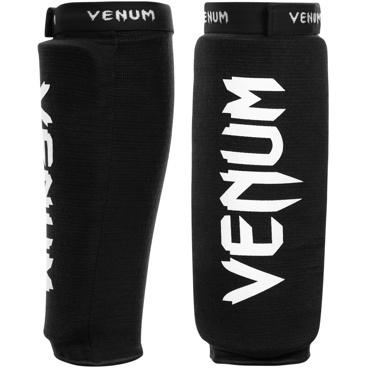 VENUM TEXTIL sípcsontvédő, lábfej nélküli, Fekete/Fehér
