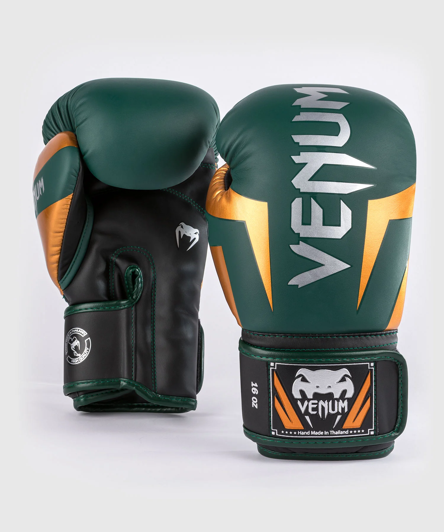 VENUM ELITE Boxkesztyű, Zöld/Bronz/Ezüst