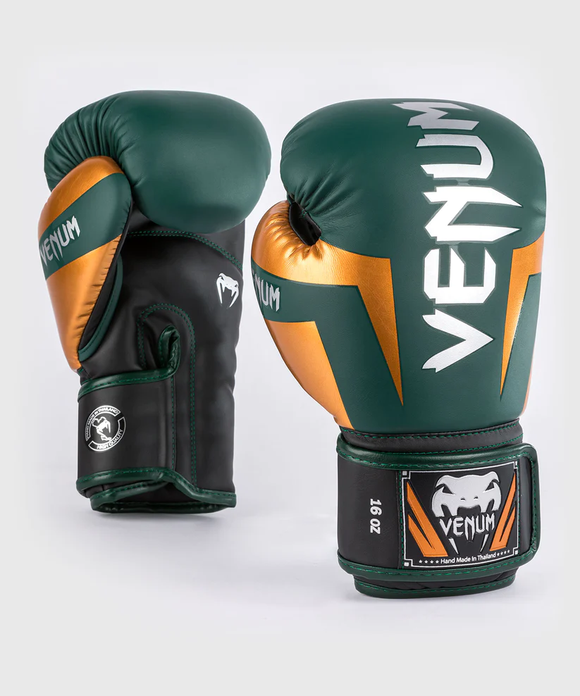 VENUM ELITE Boxkesztyű, Zöld/Bronz/Ezüst